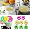 thumbnail image 1 of 120 Pcs Couvercles Élastiques pour Stockage Alimentaire Réutilisables Extensibles Transparents avec Couvercles Sacs à Fromage Bols Micro-Ondables avec Couvercles Contenants en Silicone pour Stockage Alimentaire Hermétiques pour Odeur, 1 of 3