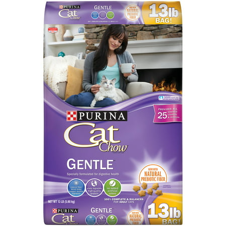 Purina Cat Chow Sensitive Stomach Dry Cat Food, Gentle - 13 lb. (Best Cat Food For Firm Stool)