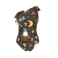 thumbnail image 4 of Yiaed Gnome Insect Frog Print Women One Piece Swimsuits Tummy Control One Shoulder Bathing Suits Pattern Ruffle Swimwear-X-Large, 4 of 8