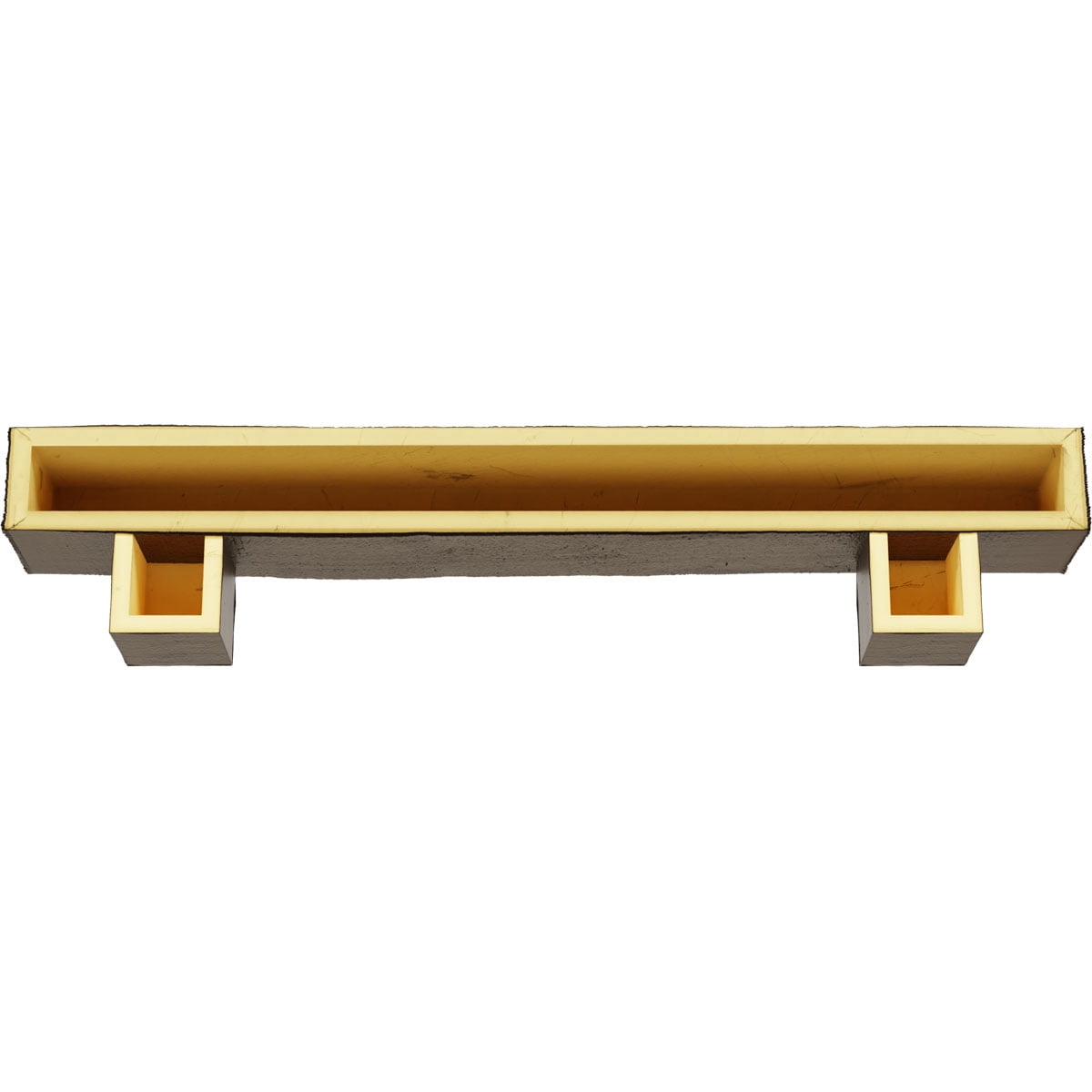 Ekena Millwork 4"H x 8"D x 60"W Rough Cedar Faux Wood Fireplace Mantel Kit w/ Alamo Corbels, Burnished Mahogany