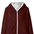 thumbnail image 7 of AherBiu Plus Size Fleece Jackets for Women Zip up Hooded Fluffy Warm Winter Coats Long Sleeve Outwear Solid Color, 7 of 7