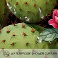 thumbnail image 3 of Cactus Waterproof Shower Curtain Set with Hook, Printed Bathroom Decoration - 3 Piece Curtain Set, 3 of 5