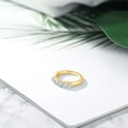 thumbnail image 4 of Gem Stone King 18K Yellow Gold Plated Silver White Topaz Wedding Band Ring for Women (1.08 Cttw, Round 3.5MM, Gemstone November Birthstone, Available in Size 5, 6, 7, 8, 9), 4 of 4