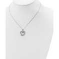 thumbnail image 4 of Sterling Silver Claddagh Heart Cz With 1 In Ext.Necklace (17.5 X 19.6) Made China qg5407-16.5, 4 of 5