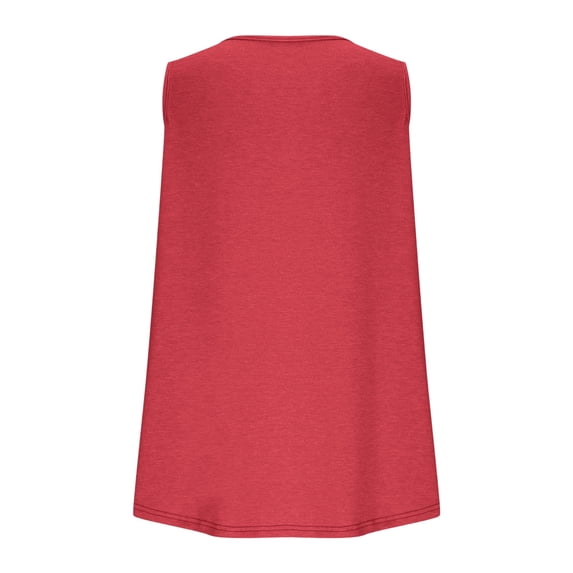 Craaazy Women's Casual Solid Color Loose Fit Sleeveless Tank Top with Scoop Neck for Everyday Wear and Outdoor Activities
