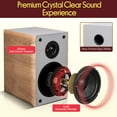 thumbnail image 2 of Pyle 5.25” Wired Bookshelf Speakers – Pair of 2-Way HiFi Home Theater Speakers with Wall Mount Brackets, Paper Cone Woofer & Soft Dome Tweeter, Compact Design for Home Audio, Brown, 2 of 5