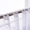 thumbnail image 3 of ZHH Lace Kitchen Curtain Window Valance Sheer Embroideried Leaves Cafe Shop Rod Pocket Curtain White 23"x 60", 3 of 5