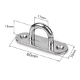 thumbnail image 1 of 8 piezas de placa de ojal de acero inoxidable - Gancho de metal oblongo en forma de U Montaje en pared y techo - Gancho de fijación Capacidad de 40 kg para suspensiones ShuxiuWang  8390612407260, 1 of 1