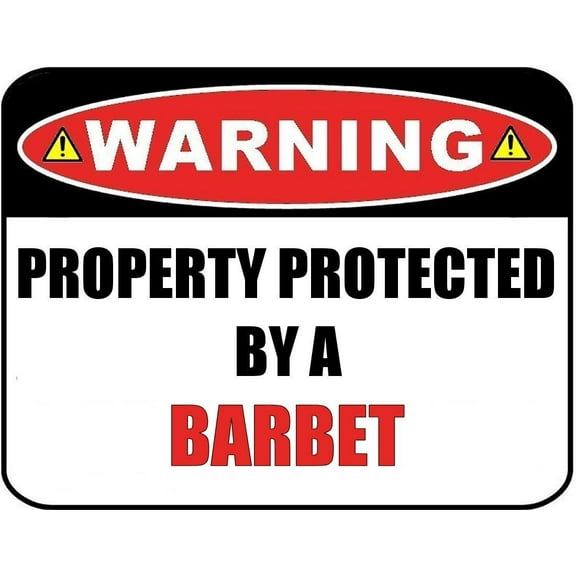 Warning Property Protected by a Barbet 9 inch x 11.5 inch Laminated Dog Sign