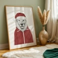 thumbnail image 5 of Santa Lion - Illustration Christmas Animal Wildlife Humor Portrait Sketch Oak Framed Wall Art Print 24 x 36 inches, 5 of 59