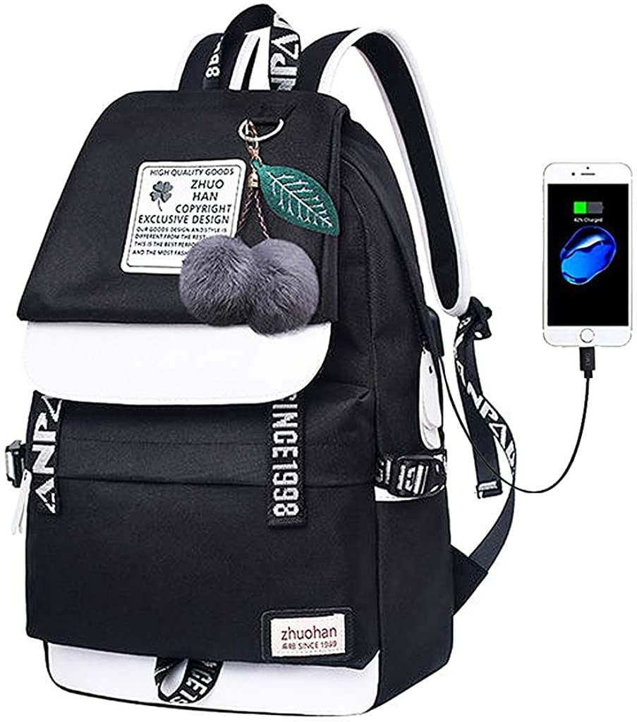 Women Bookbag with USB Charging Port 