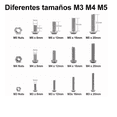 thumbnail image 3 of Tornillos De Cabeza Hexagonal M3 M4 M5 Plana 500 pcs, Plata, 3 of 5