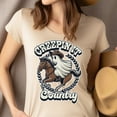 thumbnail image 4 of Ghost Riding Horse Shirt Country Halloween Western Graphic Tee Unisex, Heliconia, Size XL, 4 of 6