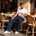 thumbnail image 5 of Mens Sweatpants Lightweight Open Bottom Sweat Pants Straight Leg Gym Sweatpants Lounge Pants with Pockets, 5 of 7