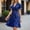 Dark Blue, variant on Dolkfu Collared Women'S Clothing Mid-Length Western Style Short Sleeve Black Shirt Dress Regular Modern Waist Cinched Patchwork Denim Dresses Black,L