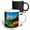 Multicolor, variant on 3drose, Orange Tent by the Mountain Lake on a Sunny Day. Happy Camper Gift, 11oz Two-tone Black Mug