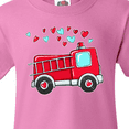 thumbnail image 4 of Inktastic Valentine Fire Truck with Hearts Youth T-Shirt, 4 of 5