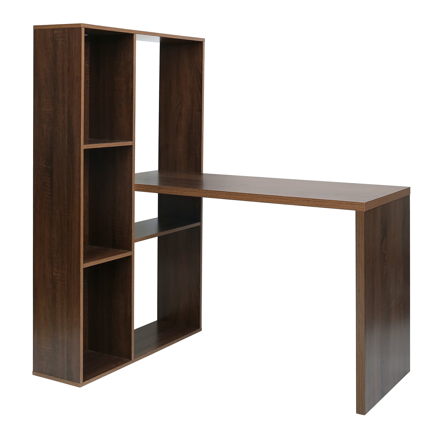 Kepooman Computer Desk with Bookshelf, 47 Inches Home Office Desk with Upper Storage Shelves for Study Writing/Workstation, Brown Kepooman Computer Desk with Bookshelf, 47 Inches Home Office Desk with Upper Storage Shelves for Study Writing/Workstation, Brown