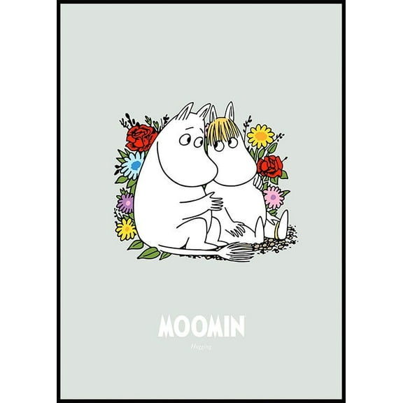 Moomin - Hugging Poster Wall Art, Modern Wall Decor For Living Room Bedroom, 8x12 UNFRAMED