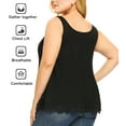 thumbnail image 5 of ANYFIT WEAR Plus Size Camisole with Built in Bra Padded Tank Tops for Women Flowy Sleeveless Summer Tops with Lace Hem Black,M, 5 of 7