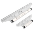 thumbnail image 3 of MOKKHNB 2Pcs Multi Function Transparent Drawing Ruler with Parallel and Angle Measuring Features, 3 of 9