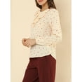 thumbnail image 5 of Unique Bargains Women's Ruffle Neck Long Sleeve Polka Dots Blouse Shirts, 5 of 5