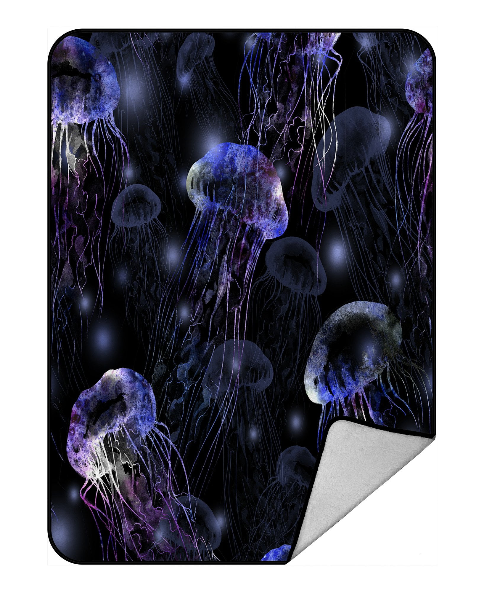 PHFZK Underwater Blanket, Tropical Beach Magical Jellyfish Purple