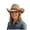 Brown, variant on Western Cowboy Hat for Women and Men Windproof Wide Brim Felts Hats Ladies Versatile Travel Retro Caps for Summer Green