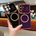 thumbnail image 4 of for Samsung Galaxy S25 Ultra Case for Women Girls [Compatible with Mag Safe] Cute, Magnetic Love Heart Pattern with Camera Lens Protection Plating Shockproof Wireless Charging Phone Case,Darkpurple, 4 of 8