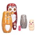 thumbnail image 5 of Riousery 6Pcs Cartoon Owl Russian Nesting Dolls Handmade Wooden Animal Figurines Ornaments Kids Toys Home Furnishings Decor (5.9 inches / 15 cm), 5 of 9