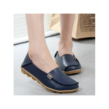 

Crocowalk Women Classic Leather Loafers Casual Slip-On Boat Shoes Comfort WRAking Moccasins Soft Sole Shoes