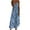 Blue, variant on Teissuly Fashion Women Summer Casual Solid V-Neck Camis Sleeveless Long Dress