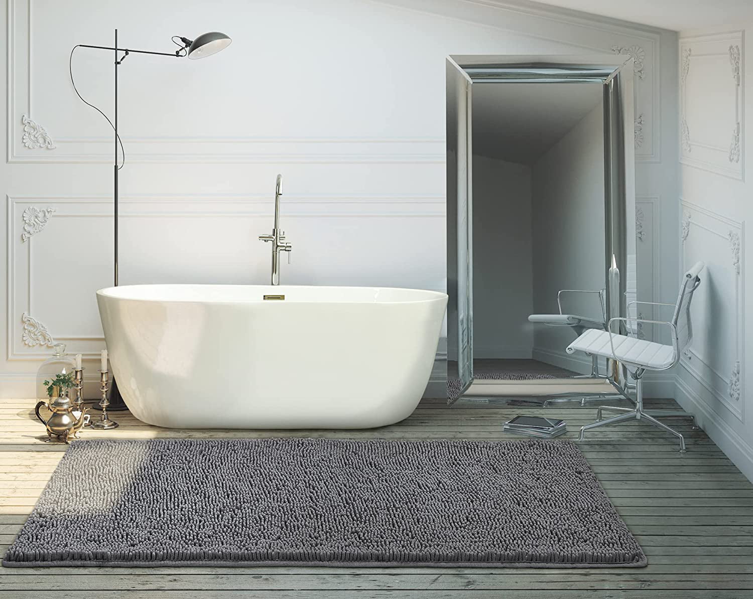 Bathroom Rug Shaggy Bath Mat 24 x 60 Inch, Washable Non Slip Bath Rug –  Yaenacouture