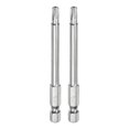 thumbnail image 1 of Uxcell 2Pcs T25 Seguridad Torx Bit 1/4" Vástago Hexagonal 3" S2 Acero Magnético a Prueba de Manipulaciones Punta de Estrella Cabeza Torx con Agujero, 1 of 6