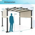 thumbnail image 3 of Costway 10' x 10' Outdoor Pergola with Retractable Sunshade Canopy Anchored Plates Patio Beige, 3 of 11
