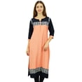 thumbnail image 1 of Phagun Kurti Ethnique Designer Bollywood Kurta Pêche Robe Tunique Décontractée pour Femmes-24, 1 of 2