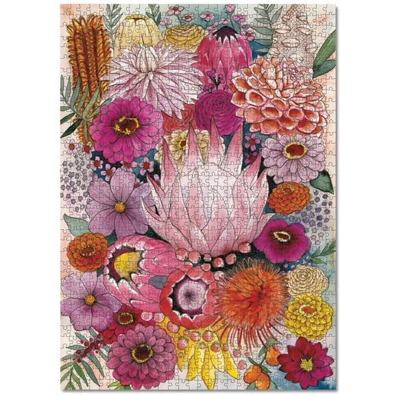 Journey of Something: Jade - 1000 Piece Puzzle, Adult Jigsaw, 20 x 27.5" Assembled, Floral Arrangement Scene, Flowers, Artist Designed, Drawstring Bag