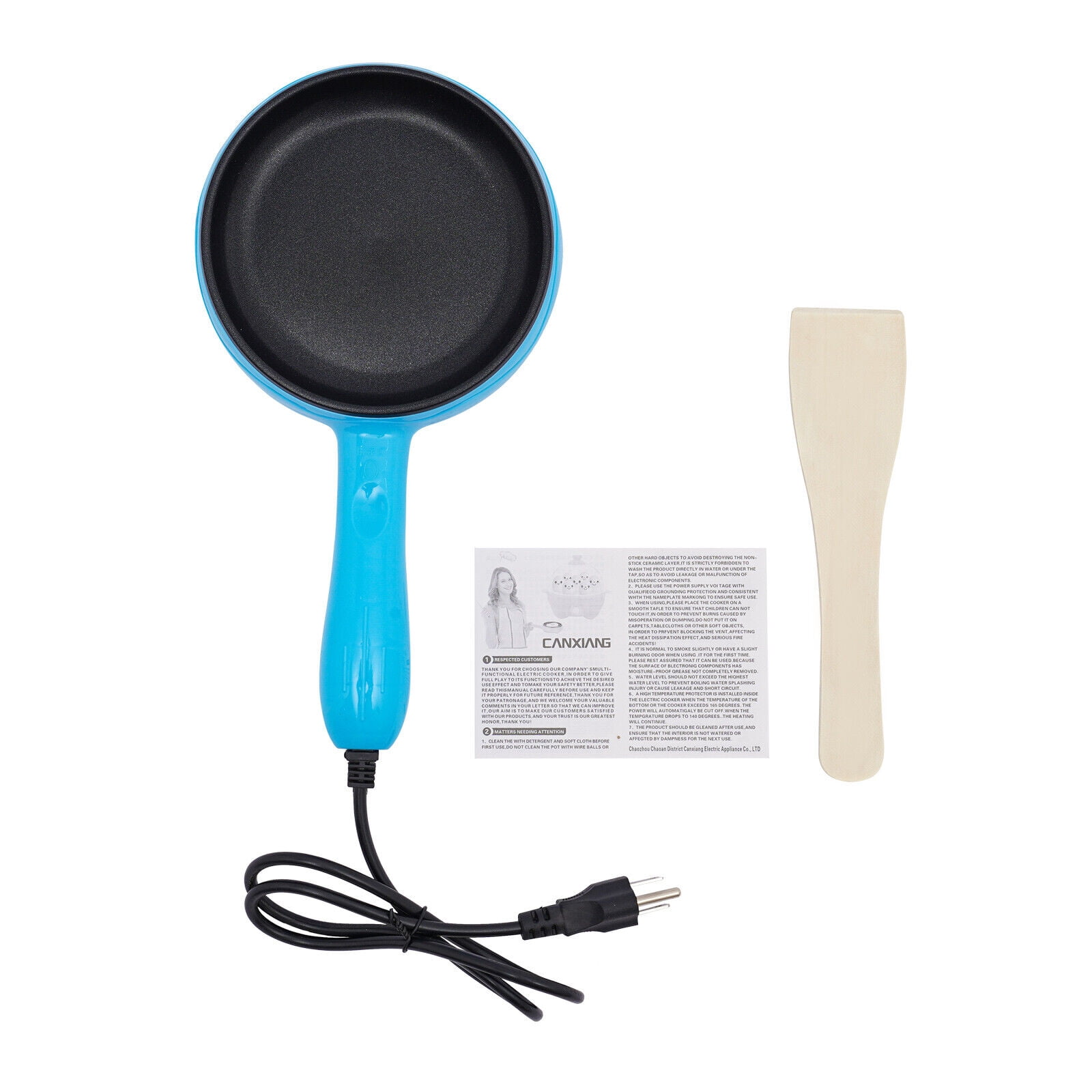 6inch Non-Stick Electric Skillet, Blue Mini Frying Pan, Cuisine Electric Skillet