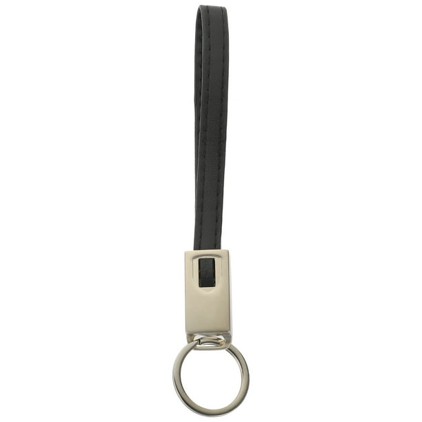 Cable de carga de cuero para teléfono móvil, multifunción, dos en uno, llavero con cable de datos (tipo C, negro)