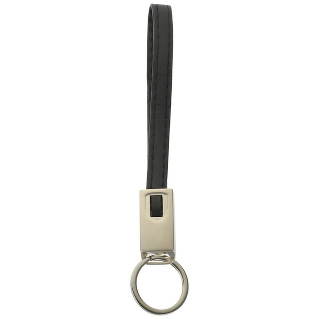 EeaseMX Cable de carga de cuero para teléfono móvil, multifunción, dos en uno, llavero con cable de datos (tipo C, negro)