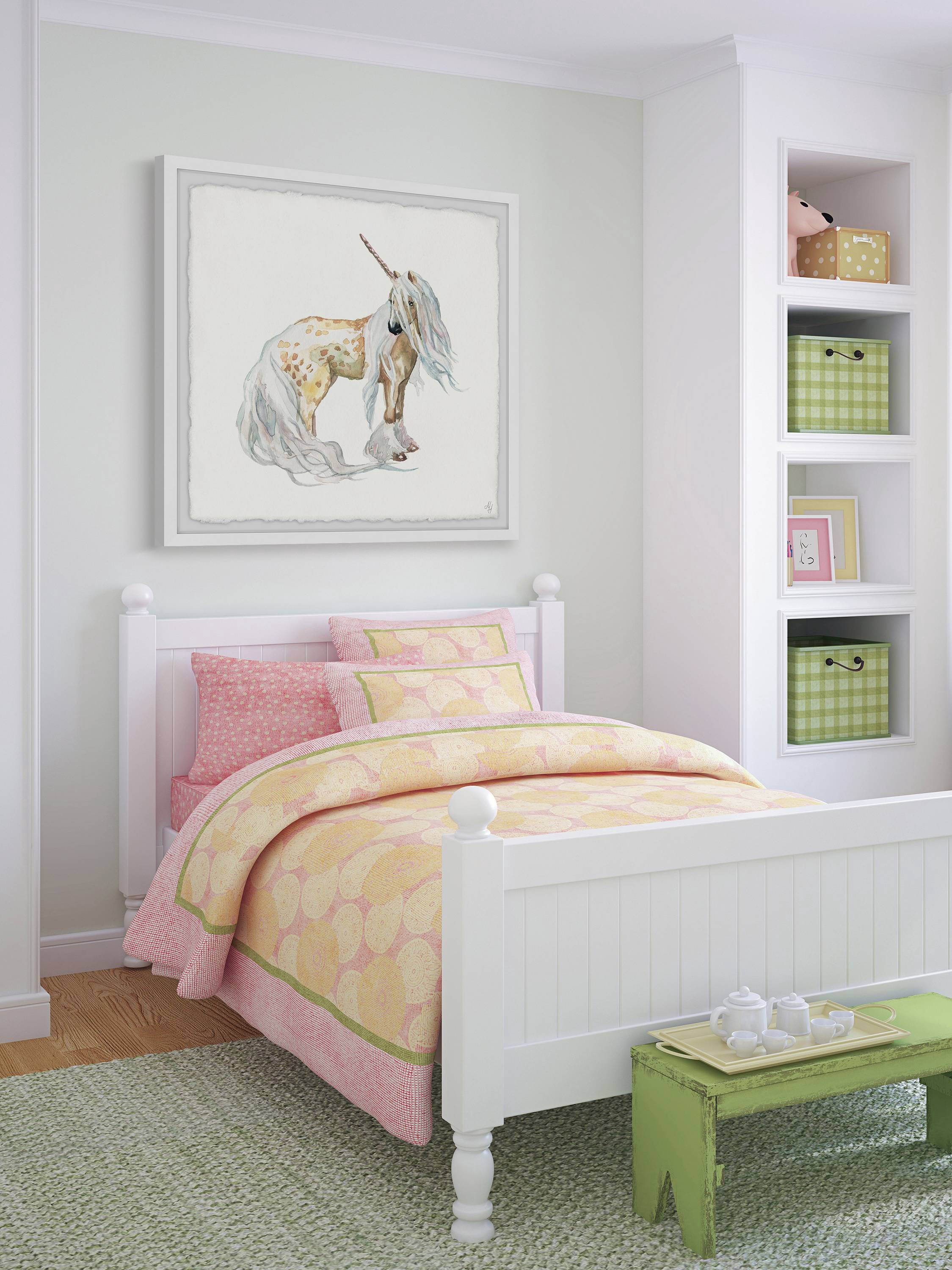Marmont Hill Golden Unicorn Framed Wall Art, 18.00" x 1.50"