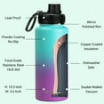 thumbnail image 4 of Drinco Water Bottle Double Wall Vacuum Insulated Stainless Steel, 32oz Ombre Fuschia Teal, 4 of 5