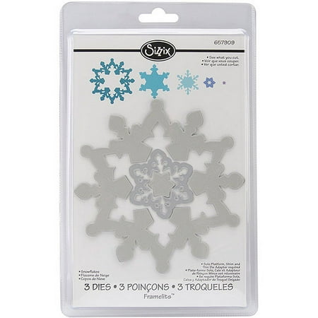 Sizzix Framelits Dies 3/Pkg-Snowflakes