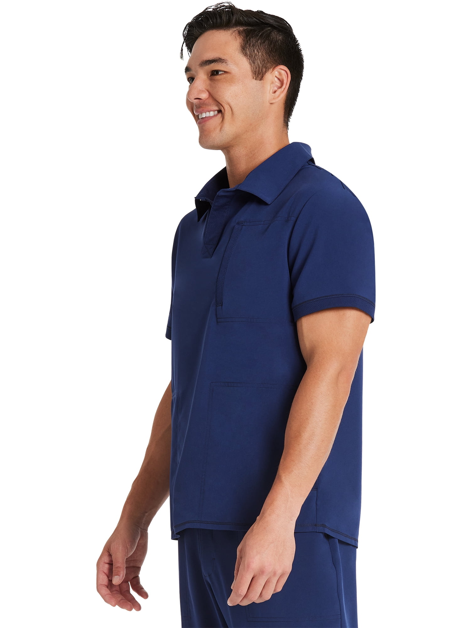 Scrubstar Men's Premium Performance Stretch Polo Scrub Top, Sizes XS-3XL
