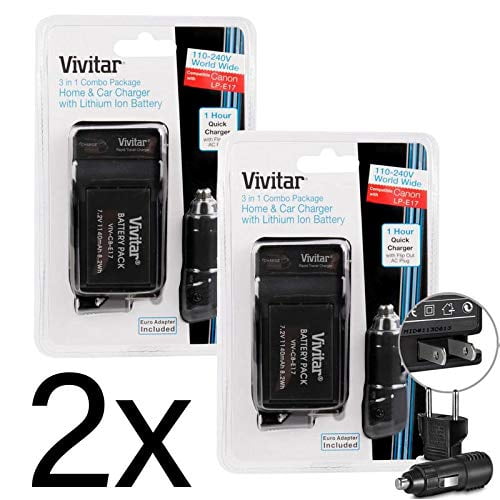 Kit de batería y cargador 2X de repuesto para Canon LP-E17