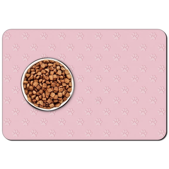 2ooya Pet Feeding Mat 40x60 cm, Non-Slip Absorbent Paw Print Pad for Dogs,1 pack