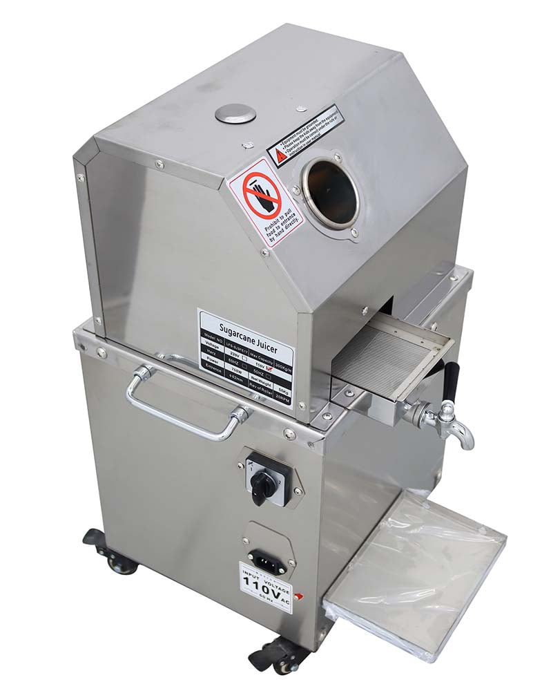 Techtongda Commercial Vertical Electric Sugar Cane Juicer Machine Sugarcane Press Extractor 3 Rollers Stainless Steel