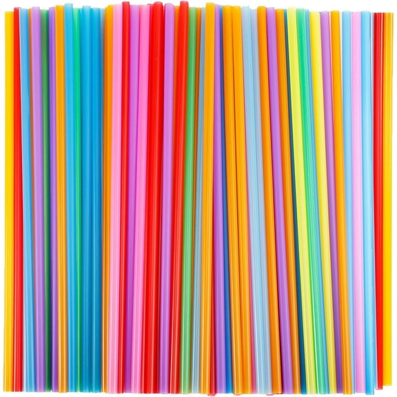500 Pcs Disposable Drinking Straws,Plastic Straws BPA-Free,Plastic Drinking Disposable Straws,Extra Long Straws for Party Drinking (0.23''Diameter and 10.2"Long) (Colorful)