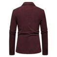 thumbnail image 3 of Men's Blazer Business Casual Solid Color Button Suit Jacket Slim Lightweight Turndown Collar Work Coats with Pockets Wine XXXL, 3 of 4
