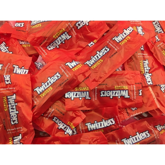 Twizzlers Twists Strawberry Flavored Chewy Licorice Candy - Snacks Size Bulk Twizzlers - Individually Wrapped - Pound (Pack Of 1)